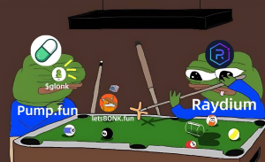 The battle of names begins: $GLONK shows the two meme launchers competing against each other