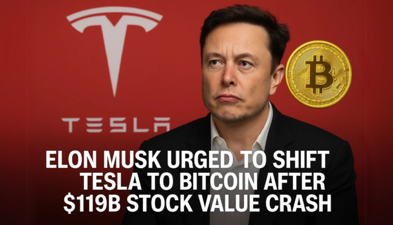 Elon Musk Urged to Shift Tesla to Bitcoin After $119B Stock Value Crash